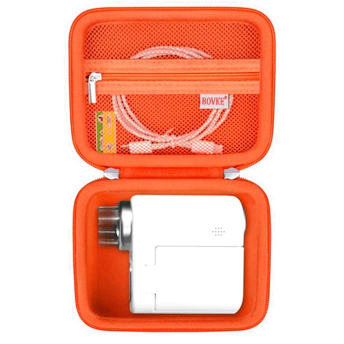BOVKE Microscope Case Compatible with Microscope for Kids, 1000X Handheld Kids Microscope, Portable Mini Microscope for Kids Travel Case with Mesh Pocket for Date Cables and Sample Slides, Orange