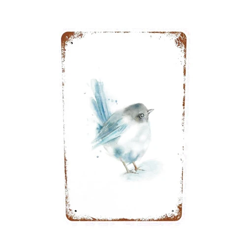 Authere Bluebird Vintage Metal Plaque Sign Retro Poster Coffee Shop Decor Vintage Metal Tin Signs For Women Men Garden Wall Decor for Home Bathroom Man Cave Cafe Garage Wall Sign 8x5.5 Inch