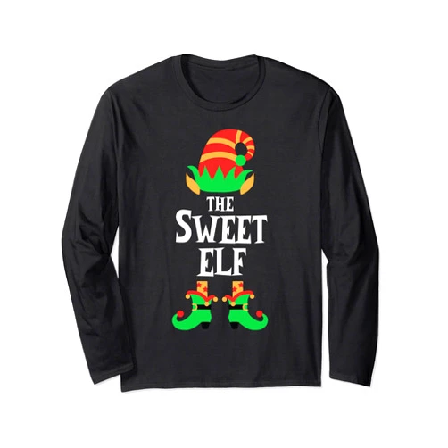 Elf Family Christmas Matching Group Design Studio THE SWEET ELF Family Christmas Matching Group Design Long Sleeve T-Shirt