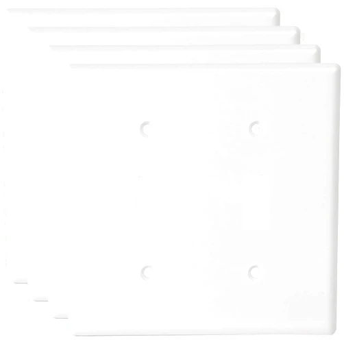 COAPIN258 Toggle Light Switch Cover Double Switch Plate Covers 2-Gang Decorative Wall Plate Dual Switch Faceplate, White (4-Pack)