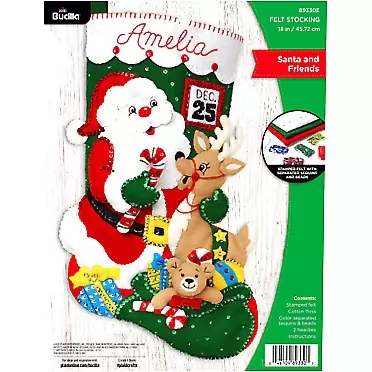 Bucilla Felt Stocking KIT, Santa and Friends