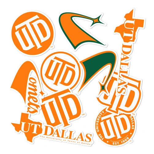 Desert Cactus The University of Texas at Dallas Sticker Texas Dallas Comet Vinyl Decal Laptop Water Bottle Car Scrapbook Sheet (Type 2)