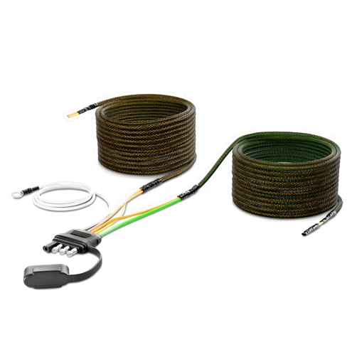 Oyviny 4 Pin 5 Wire Trailer Wiring Harness 50FT for Rewiring Trailer Both-Side Taillights, Pure Copper Wish-Bond Trailer Light Kit Nylon Net Tube Protection 4 Way Flat 5 Wire Trailer Plug
