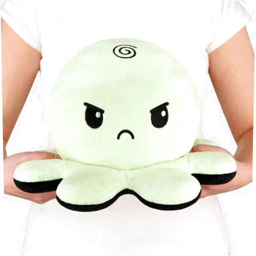 TeeTurtle - Original Reversible Big Octopus Plushie - Glow in the Dark - Huggable and Soft Sensory Fidget Toy Stuffed Animals That Show Your Mood - Gift for Kids and Adults!