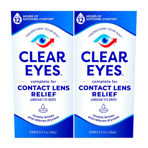 Clear Eyes Eye Drops, Contact Lens Multi-Action Relief,2 Count