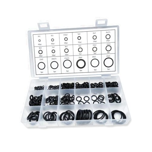 Jewkot 300 PCS Automotive O-Ring Gasket Assortment Kit, High Temperature Resistant Rubber Air Conditioning Compressor Port Sealing Ring, Multi-Functional Replacement Parts, Suitable for Cars (Black)