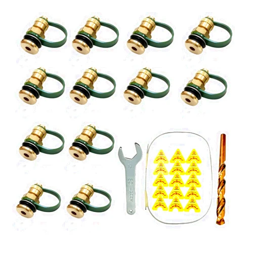 FUYEAR 12 PCS Fuel Gas Can Vent Cap,Brass Gas Can Vent kit, Fuel Gas Tank Vent Cap,Fuel Tank & Gas Can Vent Valve, used for all for Gas Can Fuel Tank Water Jug Enhances Flow for Faster Refills.