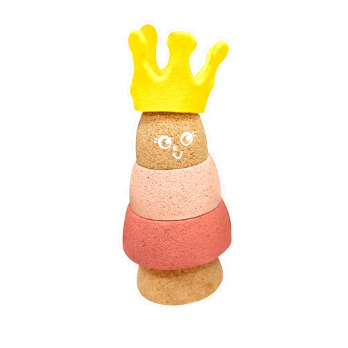 KORKO MADE BY NATURE Cork Stacking Toy Queen Made of Cork with Felt Crown, Sustainable Quality from Portugal, from 18 Months