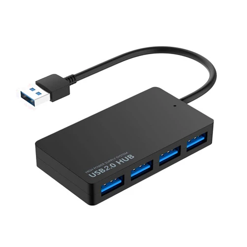 XINRUISEN USB Hub, 4-Port Ultra-Slim USB 2.0 Hub with USB Port Cable, Multiport USB A Extender Data Hub Adapter with High-Speed Expansion for Laptop, Notebook, USB Flash Drives, Keyboard and More