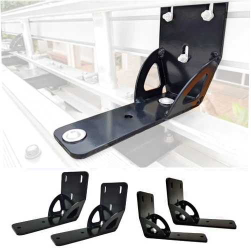LicBund 813402 50mm Awning Bracket Gusseted Awning Holder Compatible with Thule Rhino Heavy Duty Bar, 4 Awning Bracket