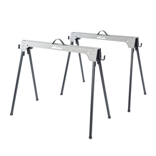 Evolution Power Tools Compact Folding Saw Horses Twin Pack (Aka Saw Bench, Sawhorse Pair) - Supports Up to 500KG - Lightweight & Portable (EVOSH1)