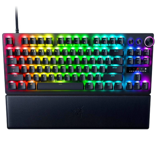 Razer Huntsman V3 Pro TKL Esports Gaming Keyboard: Analog Optical Switches - Razer Snap Tap - Rapid Trigger - Adjustable Actuation - Media Keys & Dial - Doubleshot PBT Keycaps - Wrist Rest - Black
