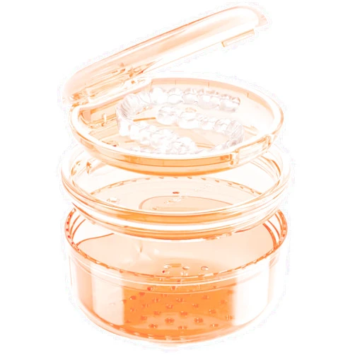 DOTCUTY Denture Case Retainer Cleaning Case: 2 in 1 Retainer Case, No-Leak Denture Bath Box Cup, Complete Clean Care for Dentures, Clear Braces, Mouth Guard, Night Guard & Retainers