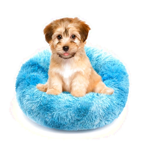 NOYAL Calming Dog Bed Donut Anti Anxiety Fluffy Dog Bed for Small Medium Dog and Cat
