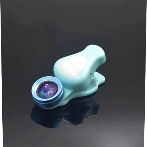 Zhanghong Mobile Phone Lens, Wide- Angle Macro Setting Real- time Fill Light, Professional Camera Without Distortion, External HD Shooting (Color : Blue)