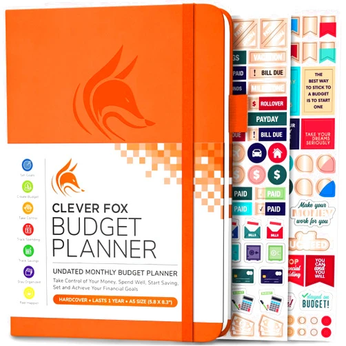 Clever Fox Budget Planner - Expense Tracker Notebook. Monthly Budgeting Organizer, Finance Logbook & Accounts Book, Bill Tracker, A5 (Orange)