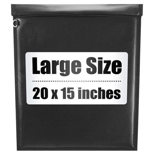 IFENROL Large Faraday Bag for Laptops (20 x 15 inches), Faraday Cage, Faraday Pouch for Phones & Tablets, Fireproof & Waterproof Signal Blocker for Anti-Hacking Anti-Tracking (Black)