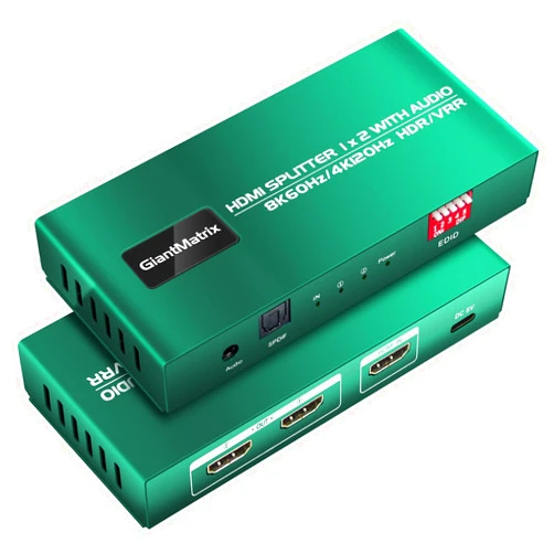 GiantMatrix HDMI Splitter 1 in 2 out 4k 120hz Hue Sync Box 1x2 hdmi Splitter 4k 120hz 2 Way hdmi 2.1 Splitter 1 in 2 out 4k 120hz hdmi 2 Way Splitter 1 in 2 out 8k hdmi 2.1 Splitter 1x2 8k PS5 4k120hz GiantMatrix