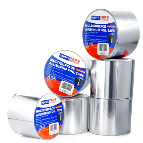 ADHES TAPE PURSUIT OF PERFECTION ADHES Premium Aluminum Foil Tape, 4 Inch x 164 Feet (55 Yards), 6Rolls Heat Proof Tape Withstand from 80°C to 100°C, Metal Duct Tape for HVAC, Sealing & Patching, Dryer Vents Pipe