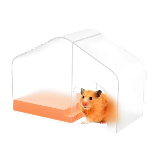 PESNLO Pet Heating House, Adjustable Temperature Control House Heating Pad, Indoor Pet Smart Thermostat House Indoor Small Pet Heating Pads for Mice Hedgehog Lemming Gerbils Orange