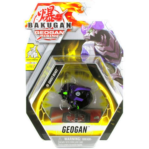 Bakugan Geogan Rising 2021 Darkus Ghost Beast Geogan (Viloch Combiner Part 3 of 7) Collectible Action Figure and Trading Cards