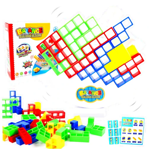 Kykake 48 Pcs Swing Stack High Child Balance Building Toy, Stacking Blocks Balance Game, DIY Assembling Versatile Toy Board Table Games, Brain Game Building Block New Year's Gift