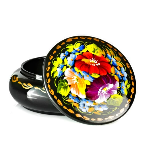 UA Creations Small Jewelry Box for Rings, Necklace and Earrings, Black Lacquer Miniature Accessories Storage Case
