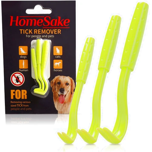 Homesake Tick Remover Tool for Dogs, Cats & Humans - 1 Packs of 3 - Pain Free Tick Removal Twister Tweezers - Dog Tick Removal Tool - Tick Puller Removes Head & Body - includes User Guide