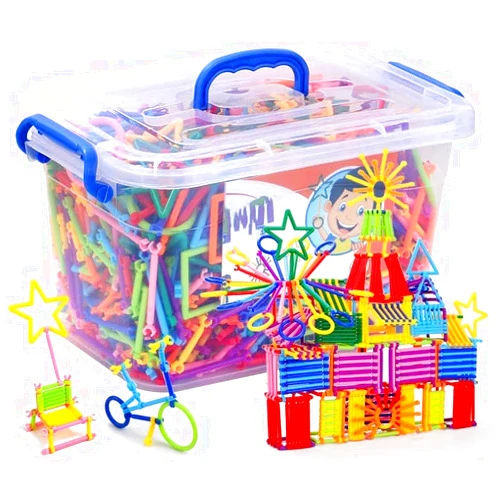 LZSQTOYS 560 PCS Building Blocks Set, Different Shape Educational Construction Engineering Set 3D Puzzle, Interlocking Creative Connecting Kit,Great Toy for Both Boys and Girls CMB-136