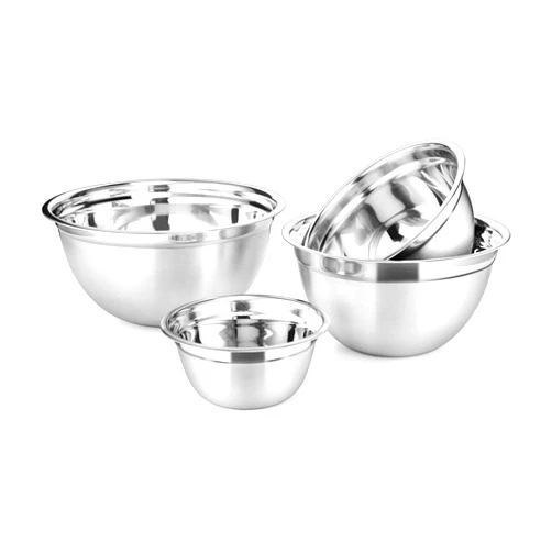 AVADOR Premium Stainless Steel Mixing Bowls, Set of 4 Brushed Stainless Steel Mixing Bowl Set, Easy To Clean, Space Saving, Great for Cooking, Baking, Prepping (4 pc German Mixing Bowl)