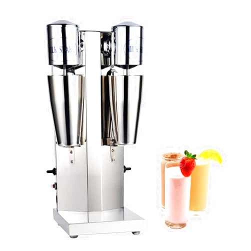 DYRABREST Commercial Electric Milkshake Maker, Stainless Steel Milk Shake Machine Cocktail Tea Drink Mixer Smoothie Malt Blender 18000RMP (Double Head)
