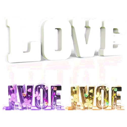 KATIBOLY Resin Mold, Large Letter LOVE 3D Silicone Molds for Epoxy Resin Casting, Alphabet Moldes De Silicona para Resina for Art, Soap, Clay Crafts, Home Party Decorations, Jewelry, Candle Wax, DIY Cake Candy