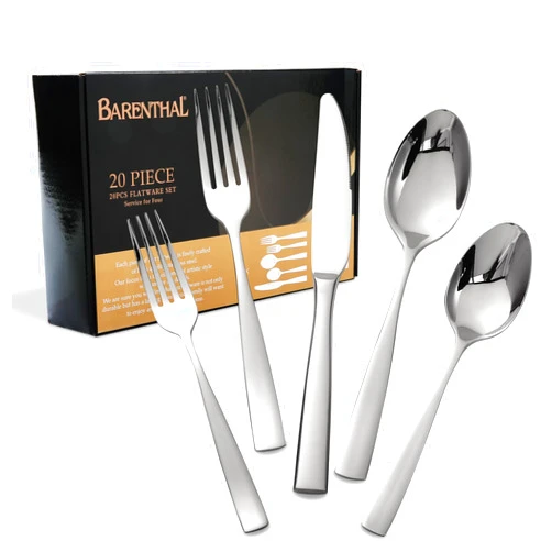 Barenthal Silverware Set for 4, Barenthal 20 Piece Luxury Heavy Duty Silverware Flatware Set, Mirror Finish, Dishwasher Safe, Premium 18/10 Stainless Steel Cutlery Set for Home, Kitchen, Wedding, Party, Gift