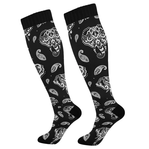 Poeticcity Unisex Compression Crew Knee High Sock Long Athletic Soft Circulation Socks