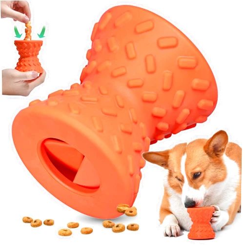 Doudele Interactive Treat Dispensing Puppy Toys - Dog Bones for Aggressive Chewers Super Dog Toys Tough Chew for Dogs Toy Bone, Natural Rubber Leaked Dumbbells…