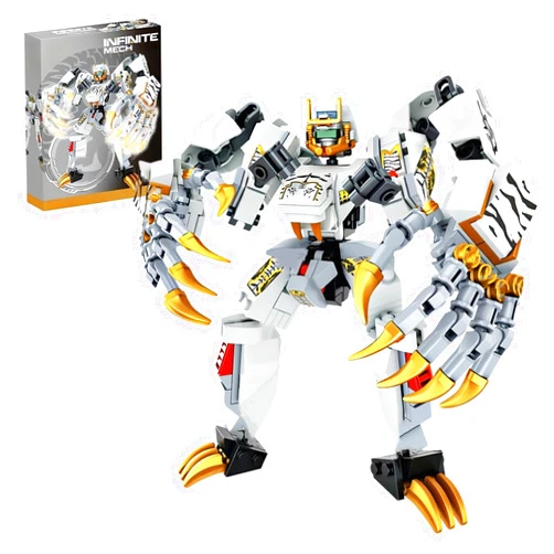 WULOBOOI Mech with Cool Tiger Claws Building Kit, Collectible Warrior Super Battle Hero Display Model Toy, Creative Construction Gifts Sets for Adults Teens Age 14+ (323 Pieces)