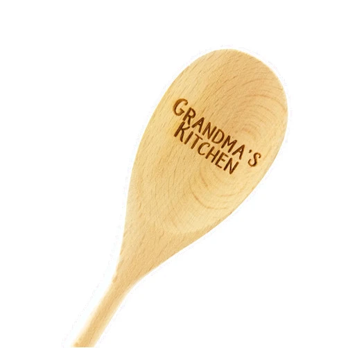 Wedding Collectibles Grandma’s Kitchen Wooden Spoon (14” Long) Engraved Serving Kitchen Accessory | Smooth, Natural Beechwood | Reusable, Gift Keepsake