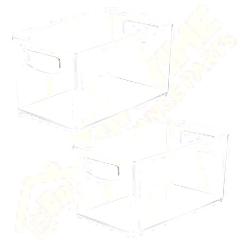 Lifetime Appliance Parts UPGRADED 2 x Clear Organizer Storage Bin with Handle Compatible with Kitchen I Best Compatible with Refrigerators, Cabinets & Food Pantry - 10