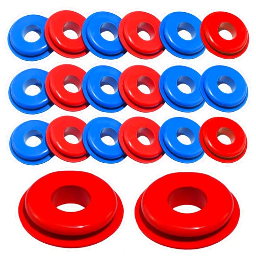 Yumfugu 20 PCS Glad Hand Seals, Rubber Truck Glad Hand Seals, Air Hose Glad Hands Grommets Round Gaskets, for Semi Trucks Trailers Brake Air Hose (Red & Blue)