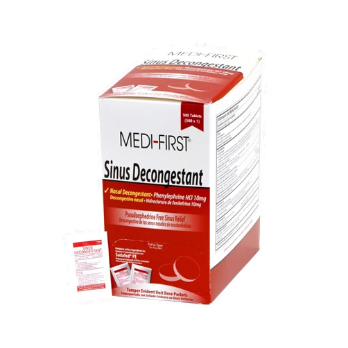 Medique Medi-First 80913 Sinus Decongestant, Nasal Decongestion Pills, 500 Count