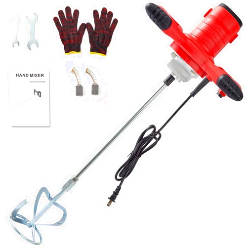 Ganggend 2300W Handheld Electric Concrete Mixer Portable Cement Mixer with 6 Adjustable Speed Mortar Mixer Mud Mixer for Mixing Mud Cement Mortar Paint Fodder