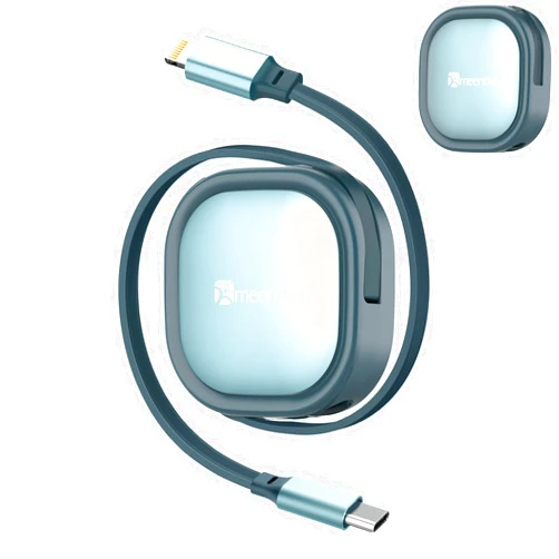 Meenova Retractable USB C to Lightning PD Fast Charging Cable, 4-Stage Length Preset 8 Pin Charger Cord for iPhone 14 13 12 11 Pro Max XR 8 7 6s 6 Plus SE AirPods PD Cord 27W (1.2m/4ft)