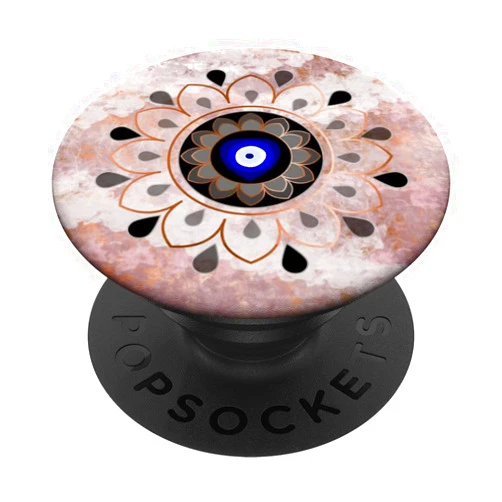UMe images Smoky Pink Evil Eye Copper Mandala PopSockets PopGrip: Swappable Grip for Phones & Tablets PopSockets Adhesive PopGrip