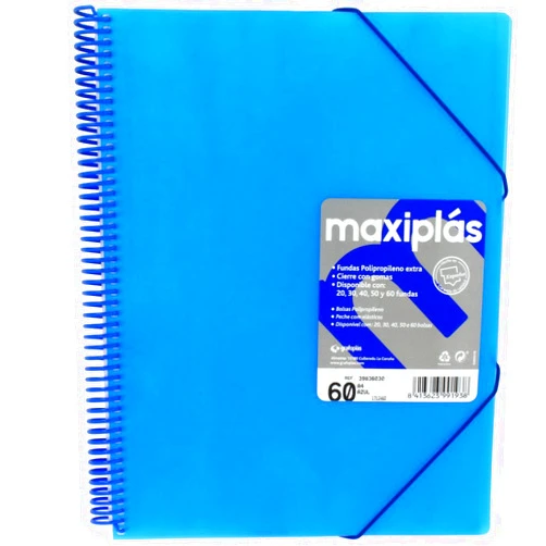 Grafoplás 39836030-carpeta with 60 Pockets A4 with envelope – blue