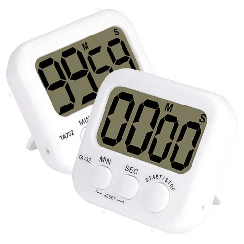 stonylab 2pk Digital Timer, 2-Pack Basic High Decibel Loud Alarm Countdown Timer with Magnetic Back and Large Digits