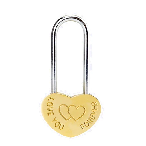 VeYocilk Love Lock Single Heart Gold Padlock:3.5