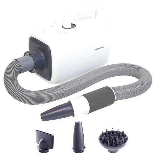 PET MARVEL Dog Dryer, High Velocity Pet Blow Dryer for Grooming, Adjustable Temperature and Speed with 3 Nozzles, Profesional Force Pet Hair Dryer Home Travel