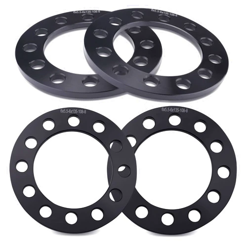 EZISOE 4pcs Black Forged 6x5.5 6x135 6x139.7 Flat Wheel Spacers 8mm (0.31inch) 108mm Hub Bore Replacement for Silverado 1500/Suburban 1500, Sierra 1500/Yukon 1500, Tacoma (6 Lug)/4-Runner and More