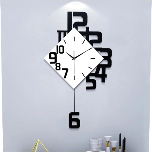 YIJIDECOR Decorative Wall Clock for Living Room Decor Large Modern Wall Clocks with Pendulum Battery Operated for Bedroom Office Kitchen Home Black Wood Silent Wall Clock Non Ticking 11.8 * 19.7