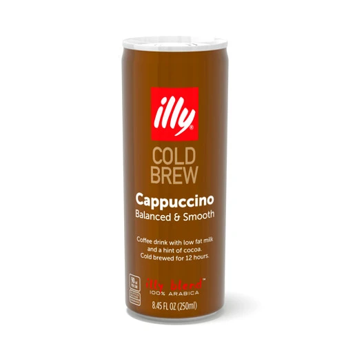 illy Ready To Drink Coffee – Cappuccino Cold Brew Cans - Notes Of Milk & Chocolate - 100% Arabica Coffee - Smooth & Refreshing Taste - Convenient, Easy to Carry Coffee Drink – 8.5 oz., 12 Pack